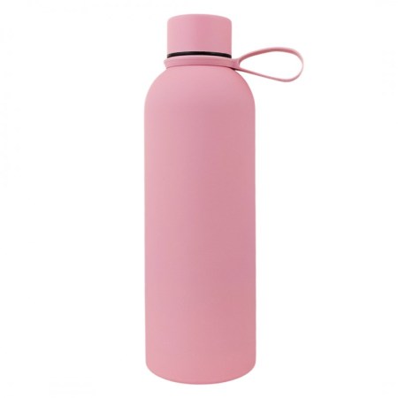 Thermo bottle 500ML, stainless steel with SOFT TOUCH coating light pink - Image 1