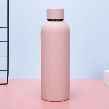 Thermo bottle 500ML, stainless steel with SOFT TOUCH coating light pink - Image 2